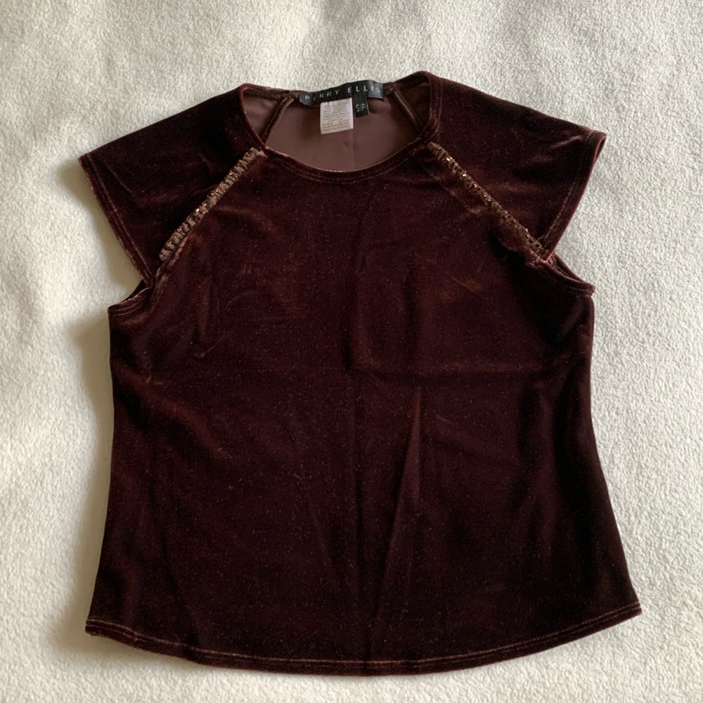 Perry Ellis Velvet Top